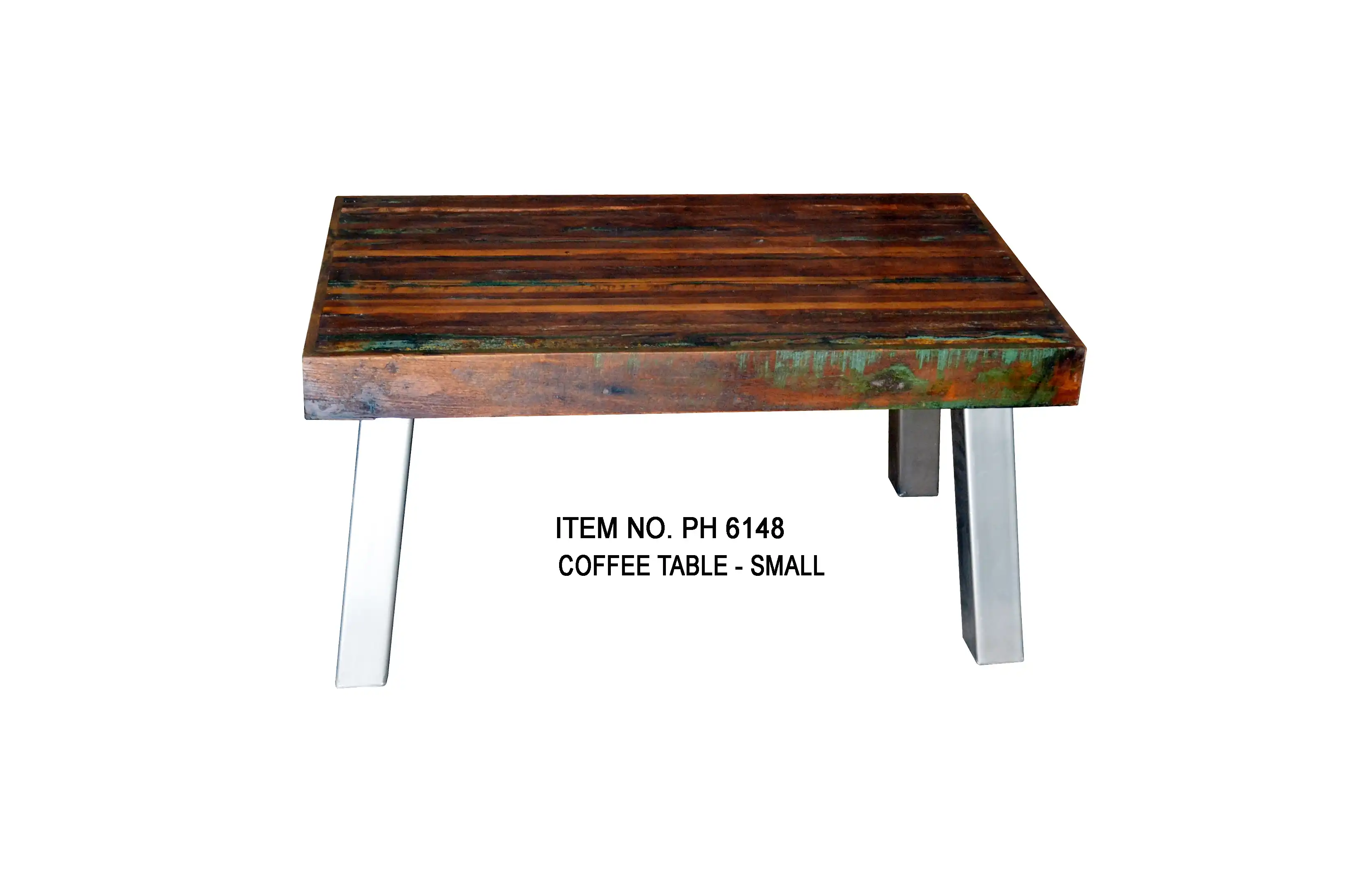 Reclaimed Wood Small Coffee Table with Leg Iron (KD) - popular handicrafts
